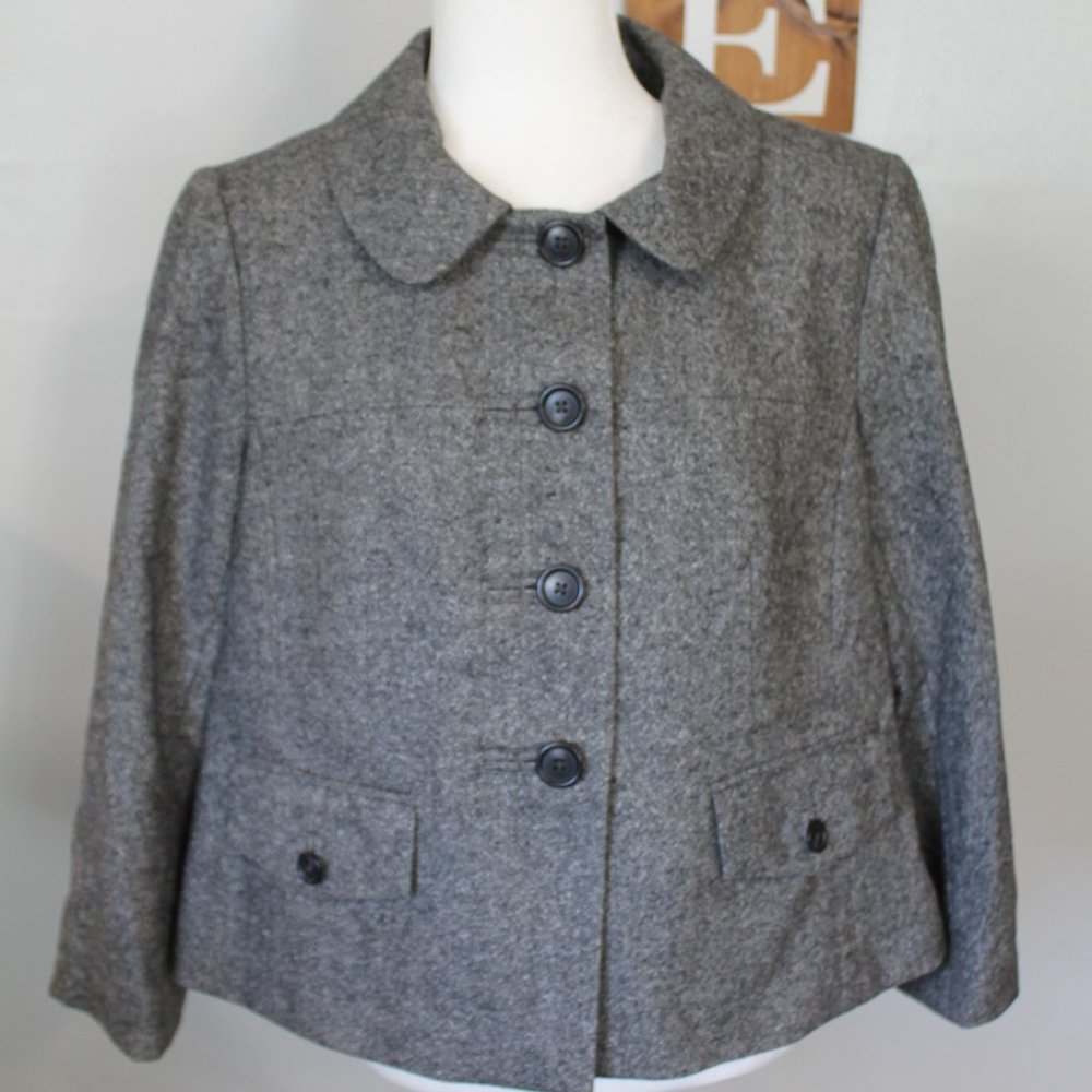 Loft by Ann Taylor Button Front Wool Blend Jacket